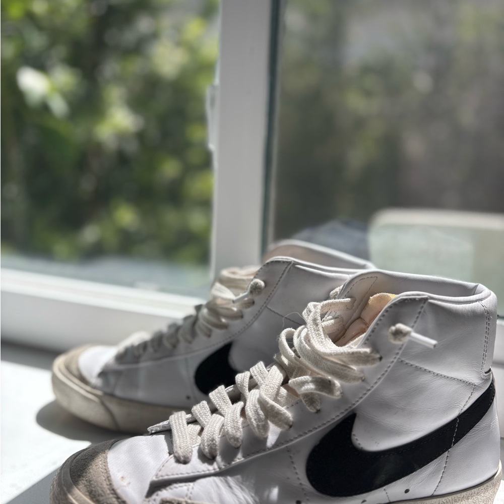 Nike White and Black High-Top Sneakers